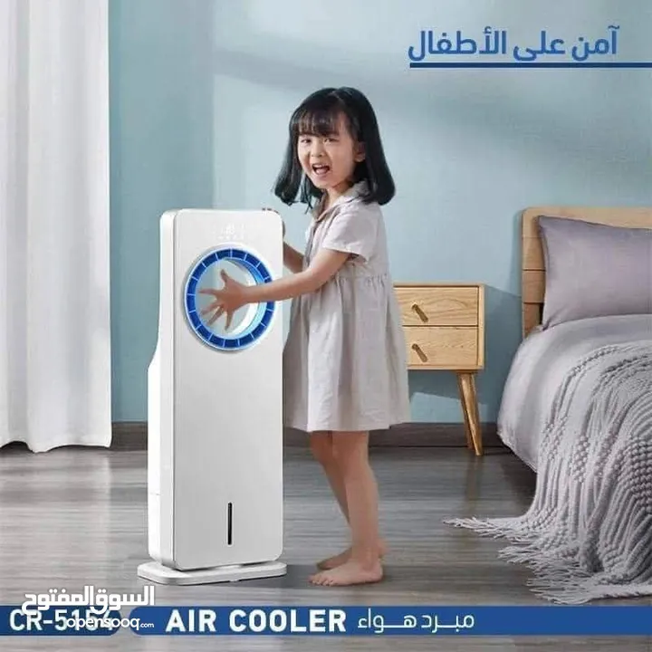 مبرد هواء متنقل من crest خران ماء سعة 3.5 لتر مع عبوتين ثلج 3 سرعات ريموت تحكم عن بعد مؤقت حتى 12س