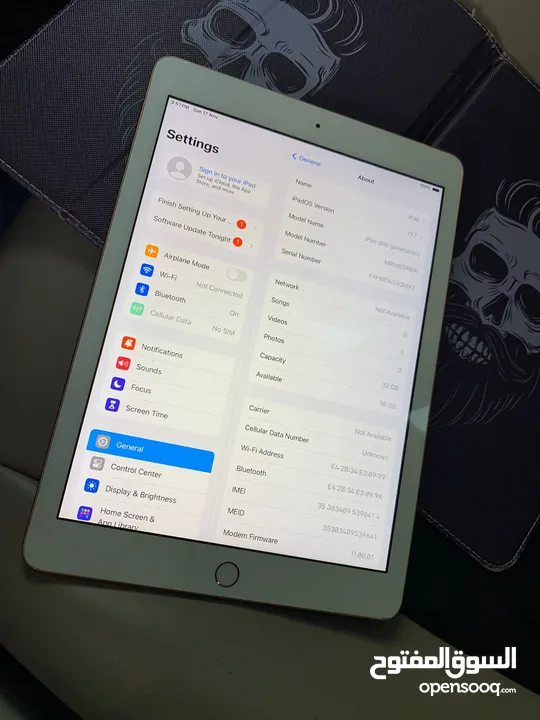 ايباد ابل 6 السادس 32 قيقا خط شريحة نظيف وشغال تمام مو مفتوح ولا مصلح  شرط مع الاغراض كامله