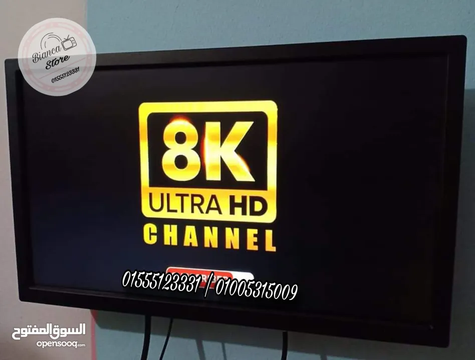 شاشة 24 بوصة LED FUll HD IPS معاها رسيفر و قاعدة مكتب و حامل حائط و ضمان سنة