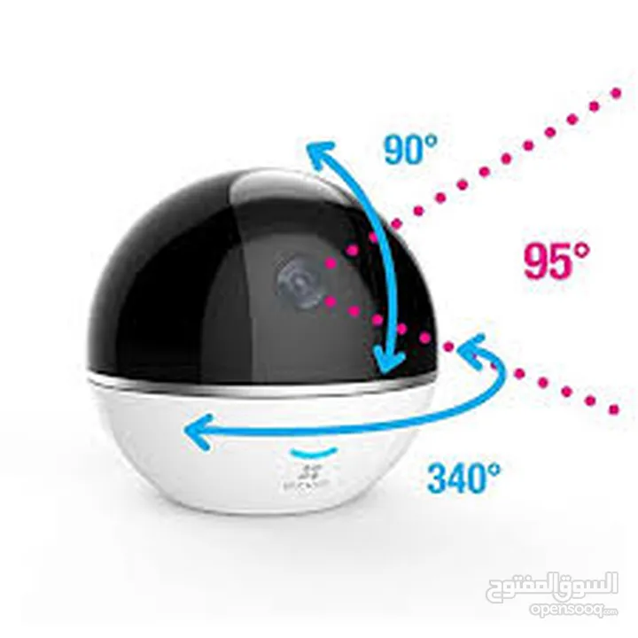 كاميرا EZVIZ C6TC داخلية 1080p، تغطية 360°، تتبع ذكي، صوت ثنائي، رؤية ليلية