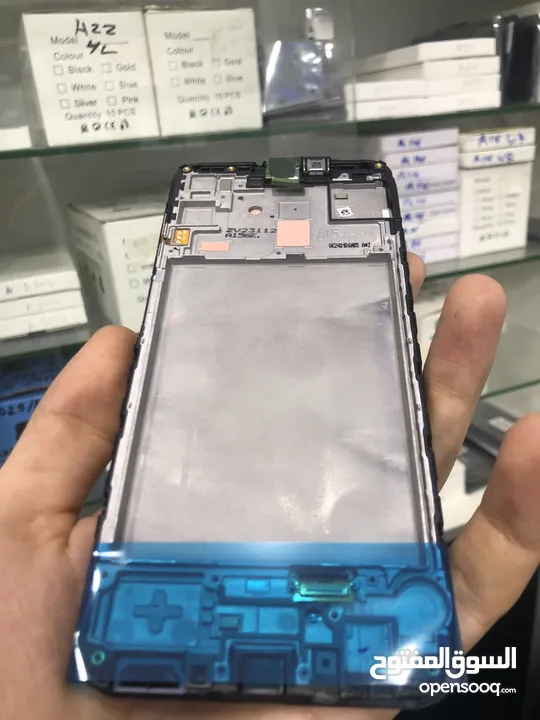 مع فريم شاشة سامسونج A15  أصلي شركة 100% . SAMSUNG A15 ORIGINAL LCD .