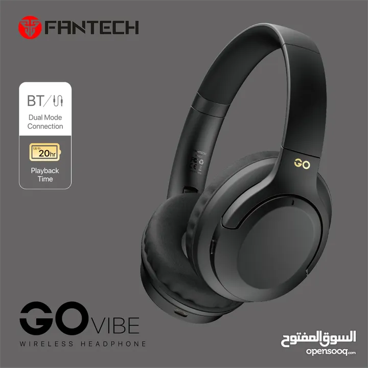 Fantech Go Vibe WH05 Wireless Headphone سماعات رأس صوت محيطي