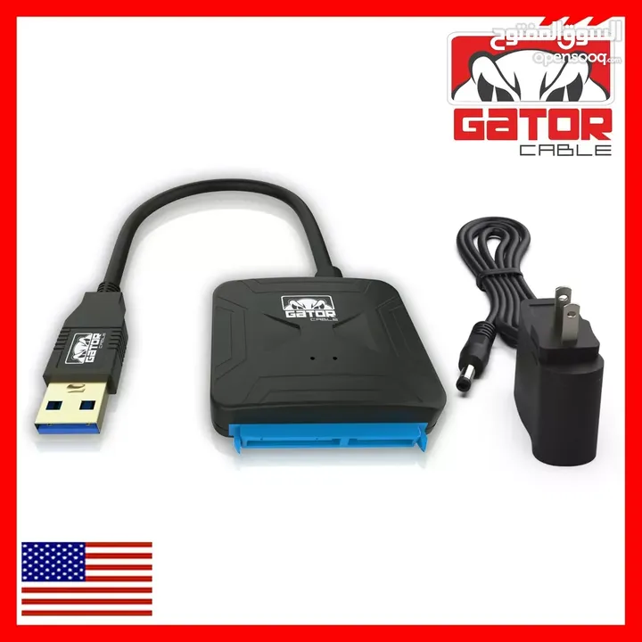 USB 3.0 to SATA III Hard Drive Adapter for 2.5" 3.5" HDD SSD with 12V 2A Power