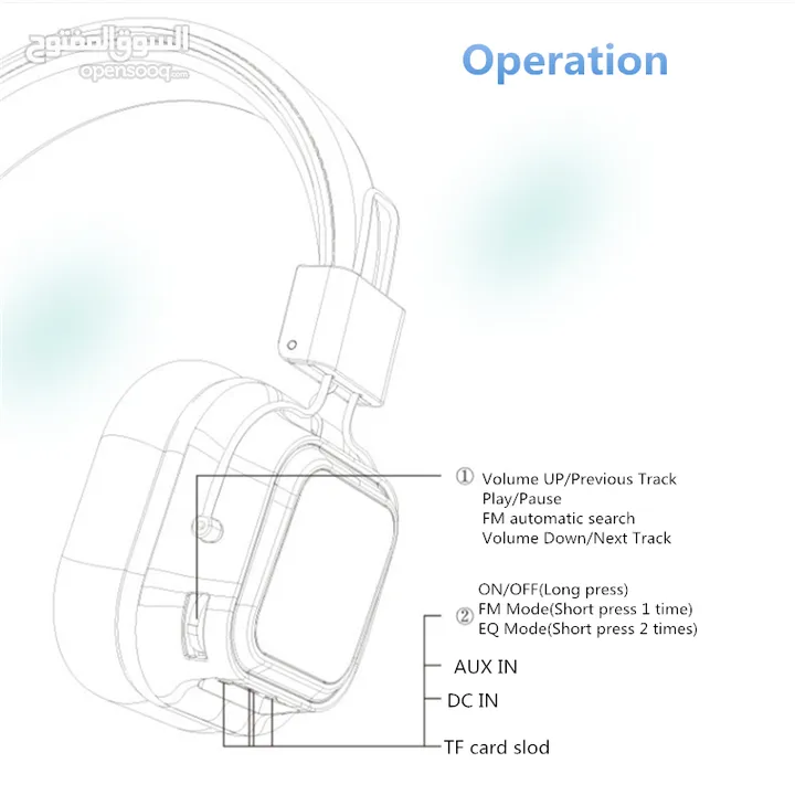 سماعة رأس headphone بلوتوث ويرلس سماعه هدفون