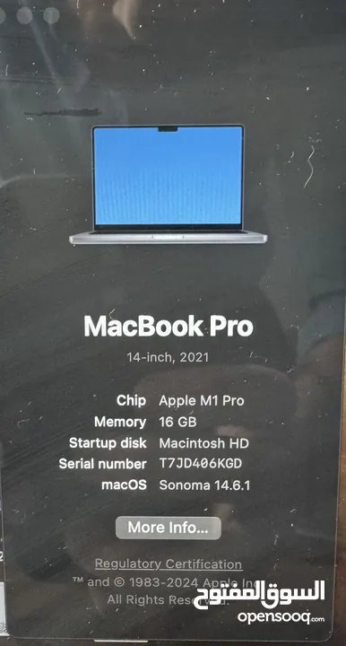 Mac book M1 pro 16GB  512 GB SSD