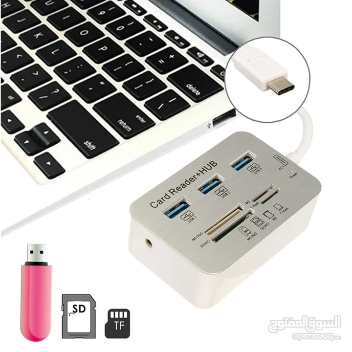 7 in 1 USB 3.1 Type-C To USB 3.0 Hub MS M2 SD TF Card Reader Hub