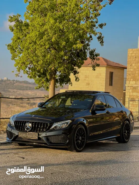 مرسيدس c200 AMG موديل 2016 ماطور 2000 تيبرو أسود ولا جرام بوية السيارة بحالة الشركة بيت لحم جوال