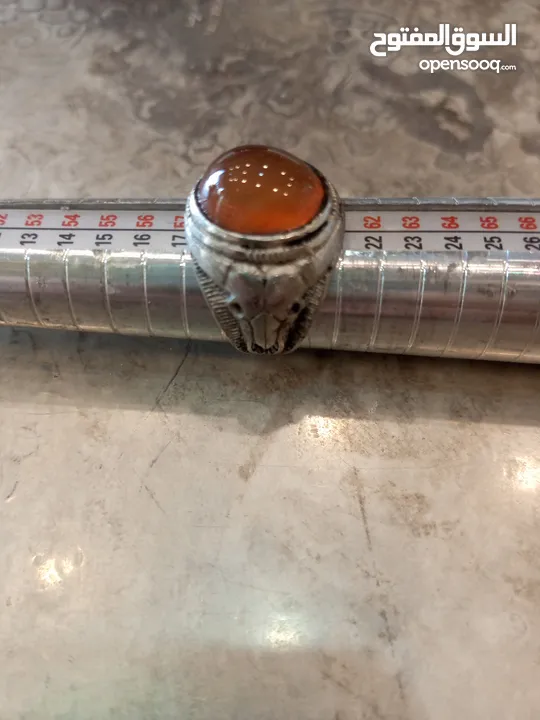 خواتم فضه شغل جميل جدا مطعم  بأحجار كريمة عقيق عظم لازوردي