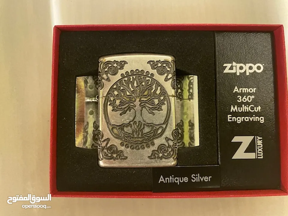 Zippo Lighter - Armor Tree of Life Antique Silver