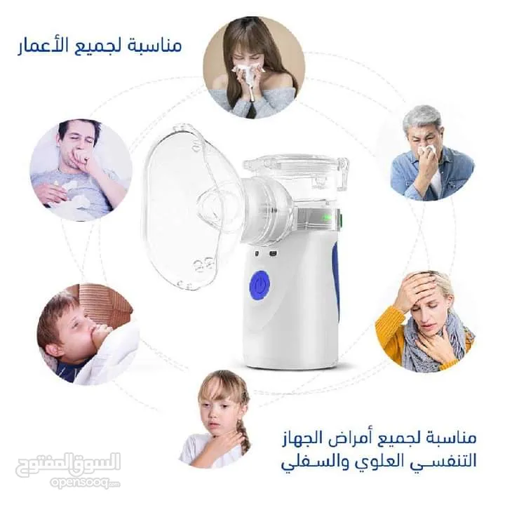 جهاز التبخيرة المحمول يعمل بالشحن باليد اجهزة الربو والتخلص من ضيق التنف