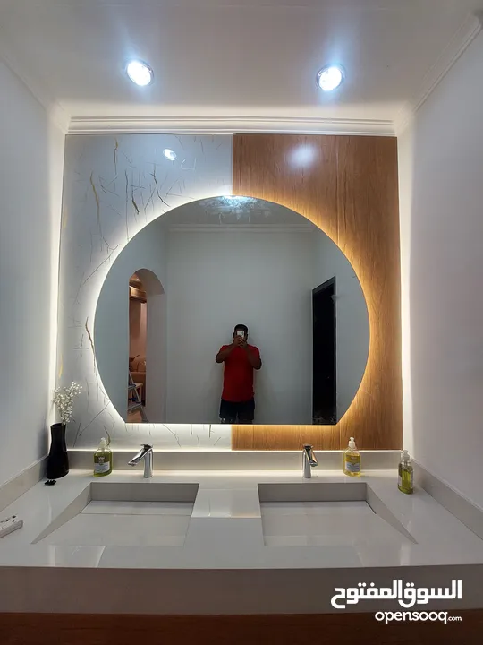 Mirror.mirror. mirror  with LED light and stan   size 160*70cm