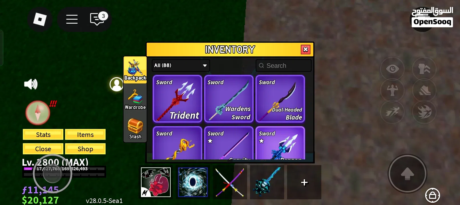 للبيع حساب بلوكس فروت قوي تقريبا كل شي في اللعبه blox fruit account strong for sell