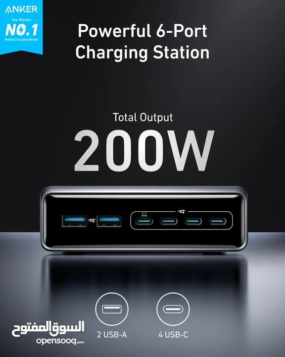 Anker Prime Charger (200W, 6 Ports) -NEW -MEAGByte