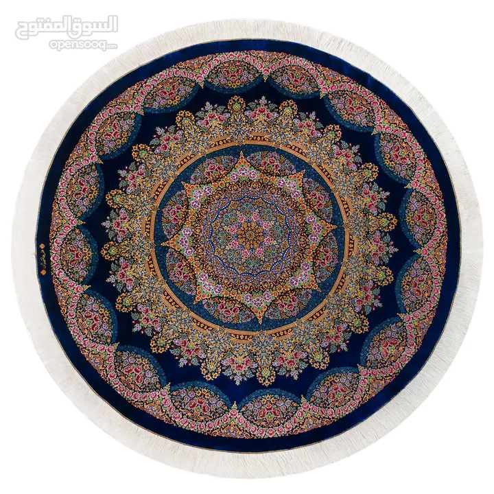 سجادة حرير ایرانیة يدويا نسيج ایران قم، كلها من الحرير silk carpet , Persian handmade silk Rug