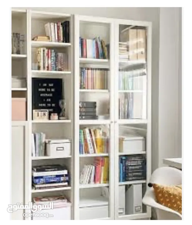 BILLY / OXBERG Bookcase, white/glass, 160x30x202 cm (63x11 3/4x79 1/2 ")