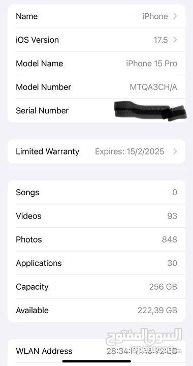 iPhone 15 pro 256 titanium
