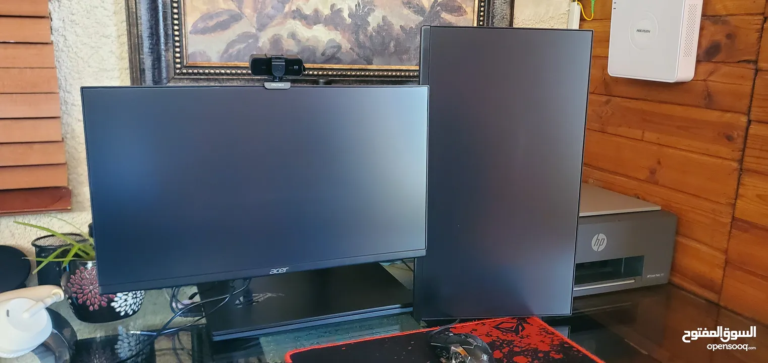 laptop asus rog strix g531gt مع شاشتين اسوس 100 هيرتز وكاميرا فانيتك