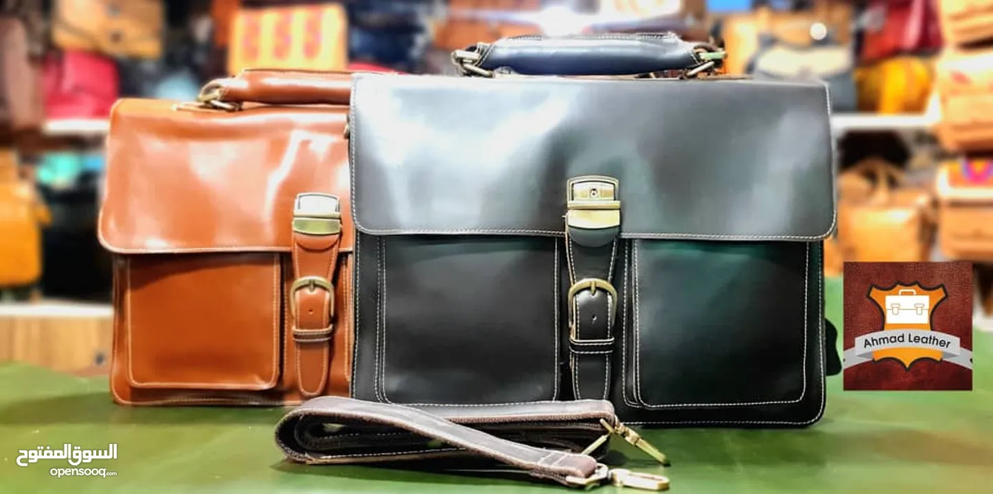 Leather laptop and office bags حقائب جلدية للكمبيوتر المحمول والمكتب