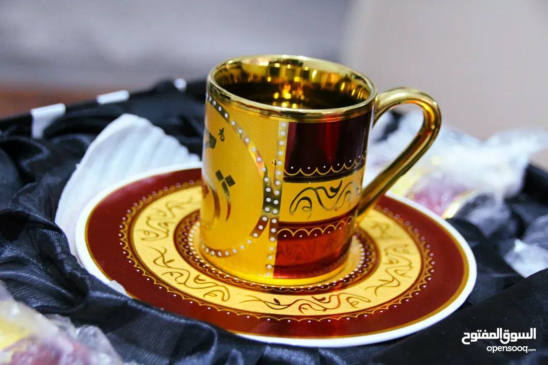 طقم فناجين قهوة مذهب فاخر Golden coffee cups set