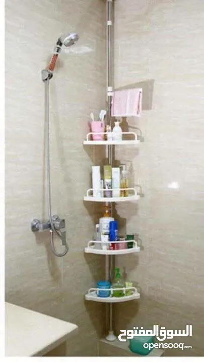 رف زاوية للحمام قابل للتكبير ستاند تنظيم ادوات الحمام يعلق في زاوية الحمام يستوعب كميات كبيرة
