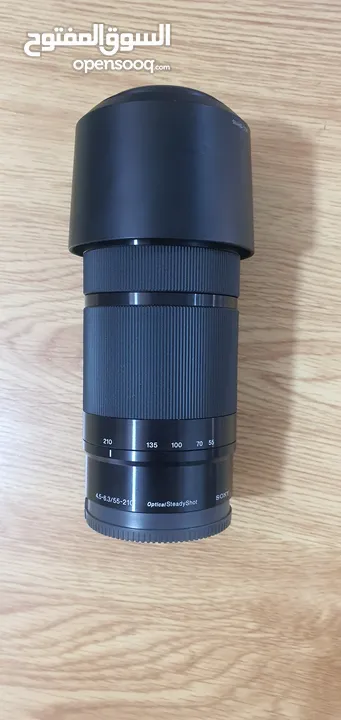 العدسة سوني 55 -210 mm جديدة معاه كفرات للغبار والخدوش