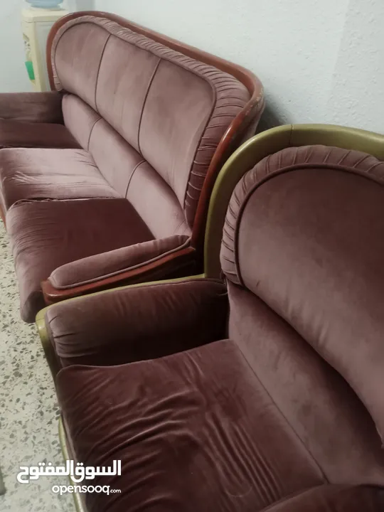 طقم كنب ثقيل خشب زان بالكامل