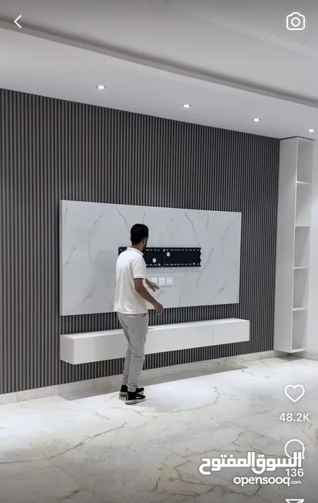 ديكورات جبسومبورد ، وفورسيلنغ ، والواح PVC المقاومة للرطوبة ، ارضيات باركيه خشب ، واجهات ديكورية ،..