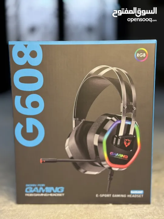 بكج كامل متكامل لجماعة لجيمنج مكون من ماوس G13 بضوء RGP كيبود ميكانيكا صوت مريح بضوء RGP سماعةG608