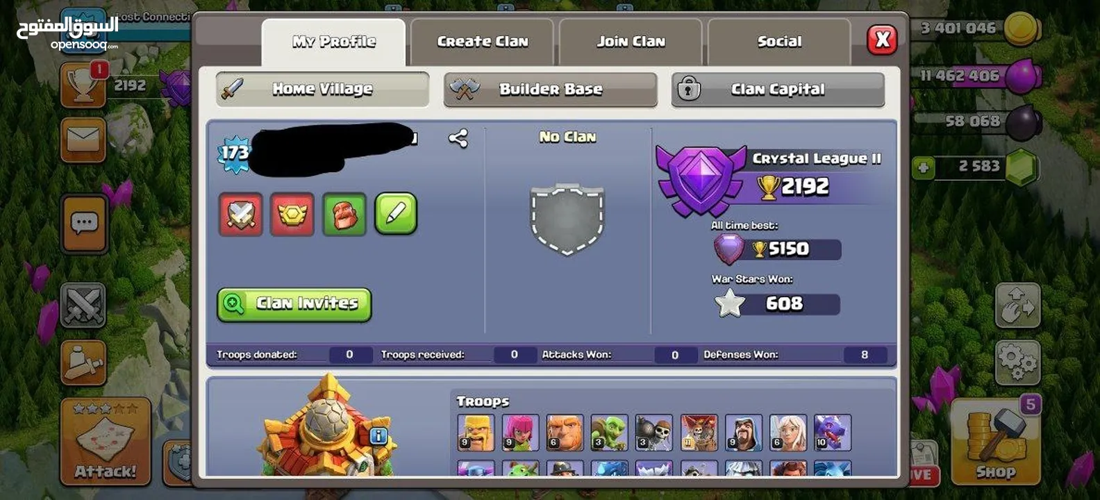 [5 Star Town Hall 16 - One Max Ability]  One Pet Max , 608 War Stars , 700+ Medals