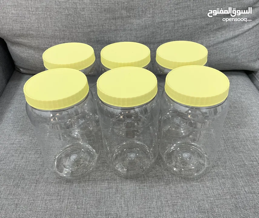 6 Plastic Jars 1 KG Capacity