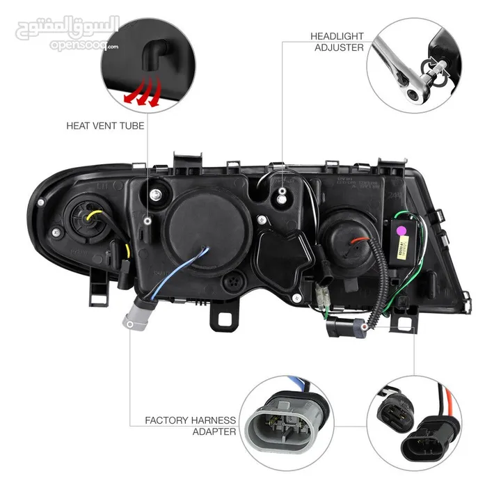 ‏  New Lights BMW 2003/04 E46 Sedan طقم اضاءة امامي، خلفي، كشافات، جديد.  BMW E46