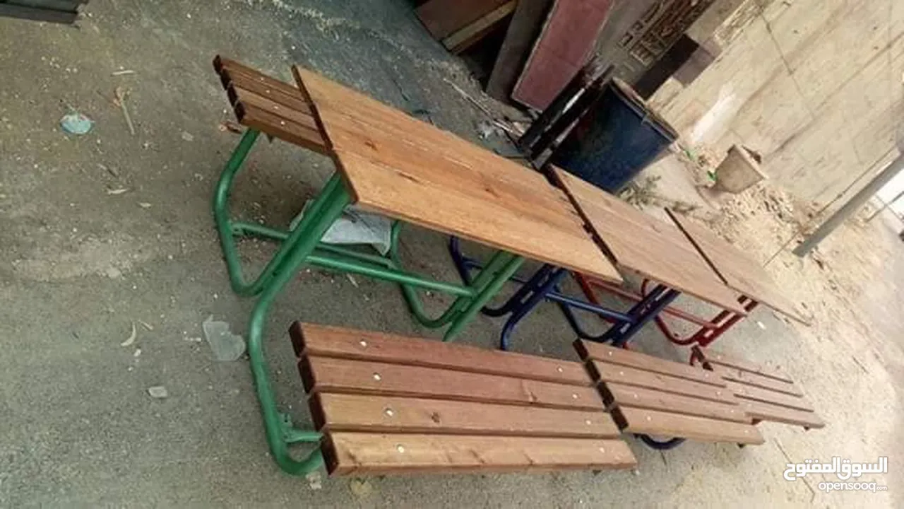 جلسات ومقاعد خارجية جلسات تفصيل حسب الطلب حديد ثقيل خشب سويد يوجد العديد من الموديلات