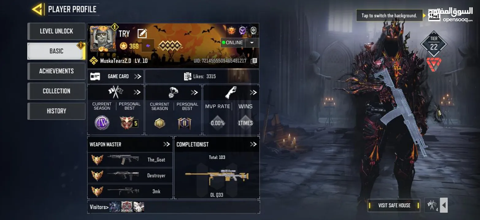 3 Mythics  14 Legendaries  5K AED Invested  Legendary Rank Achieved (Negotiable).