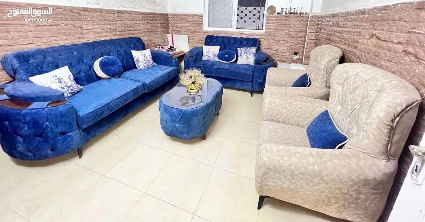 طقم كنب مودرن وارد شهوان بحال الوكاااله تفصيل خشب سويد لواح قوي وبحمل دعك 7 مقاعد