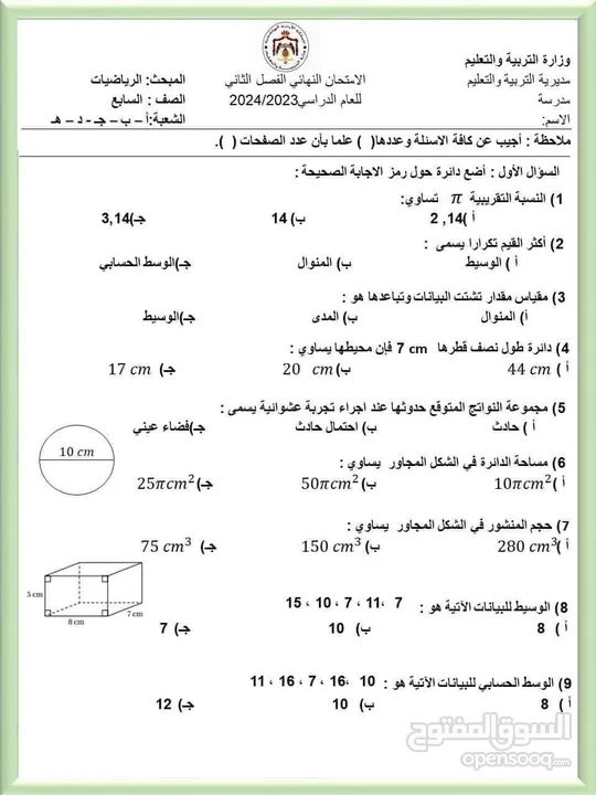 استاذ رياضيات ذو خبرة
