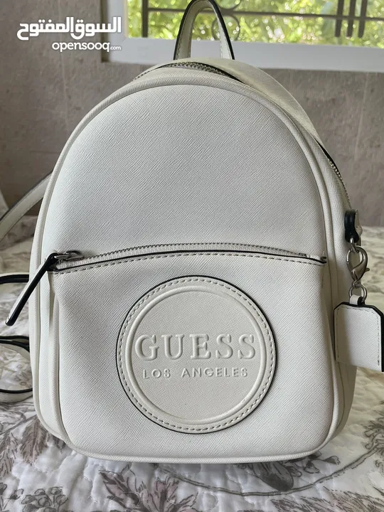 GUESS whit ,small bag with silver zippers