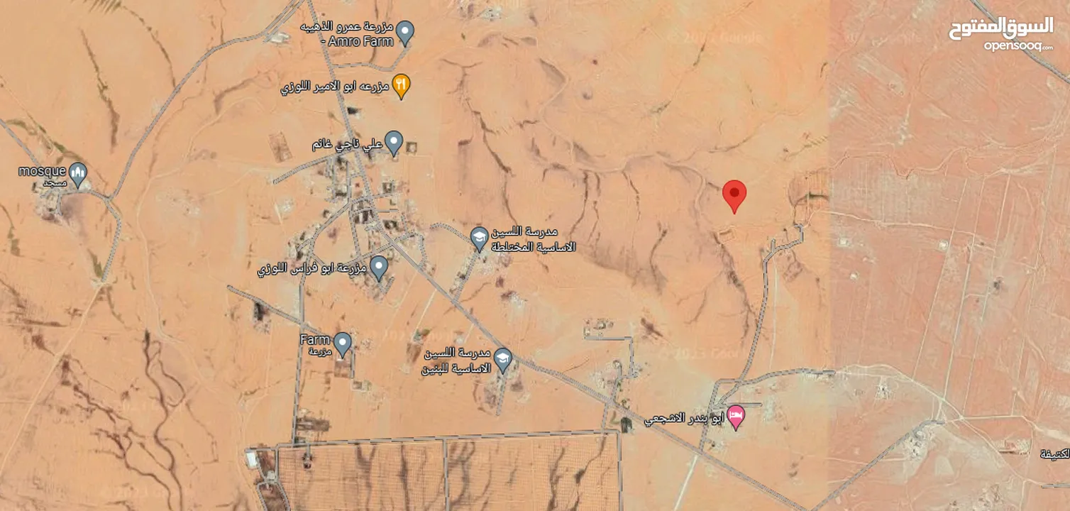 العاصمه الموقر شرق مطار الملكة علياء قطعة زراعية مساحتها 6400 م سعر الدونم 7 الاف