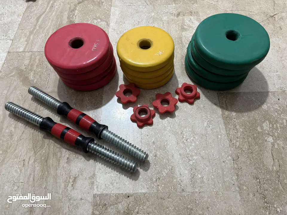 ادوات رفع الأثقال (دامبلز) مع اوزان