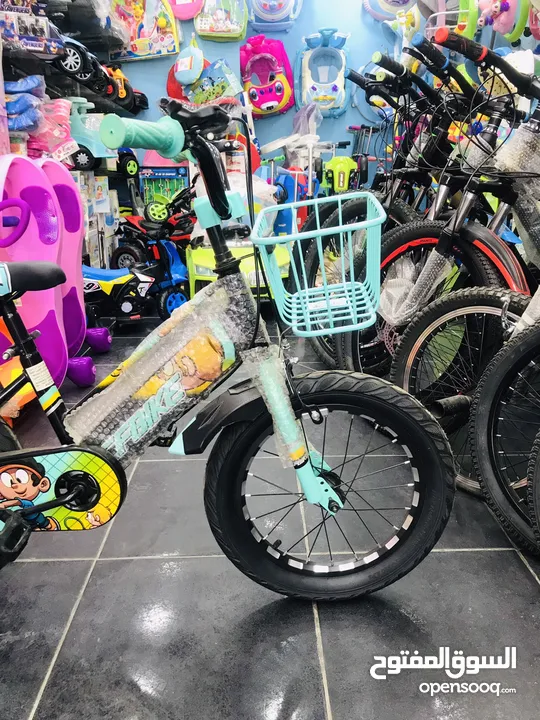 الدراجة الهوائية للاطفال مقاس 16 انش من island toys جنط المنيوم مرصص مع عدة ميزات اتصل الان