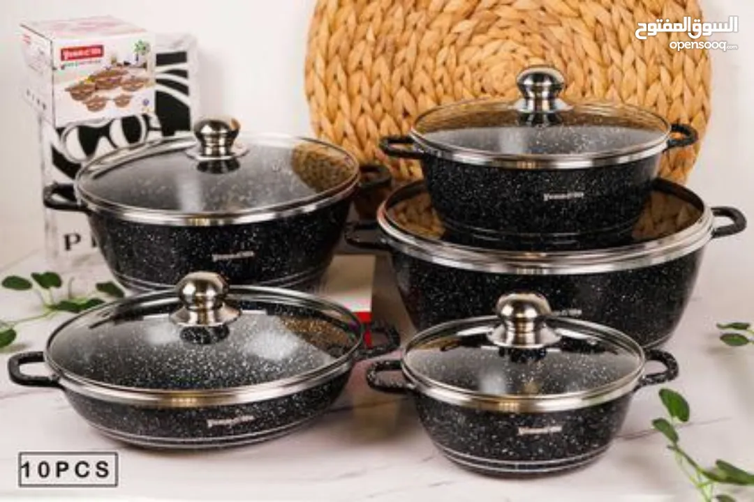 طقم طناجر جرانيت ثقيل