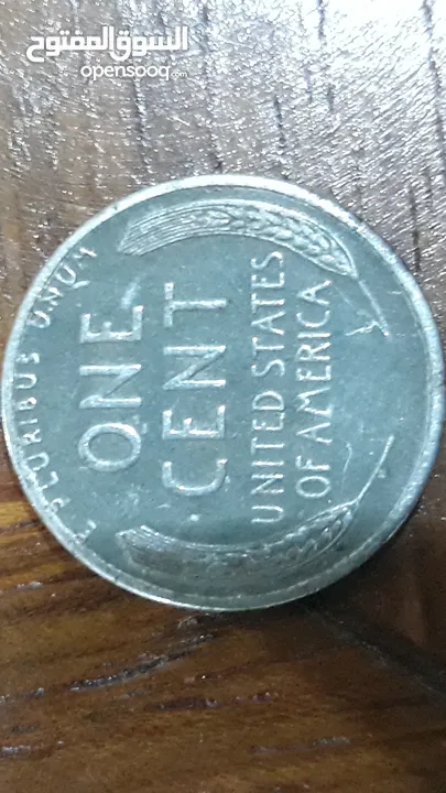عملة معدنية واحد سنت امريكي نادر من عام 1943
