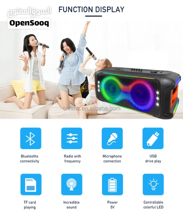 WGY-2366 Twin 6.5 "80W Portable JbI Trolley Speaker Party Wireless Subwoofer BlueTooth Speaker 2 Mic