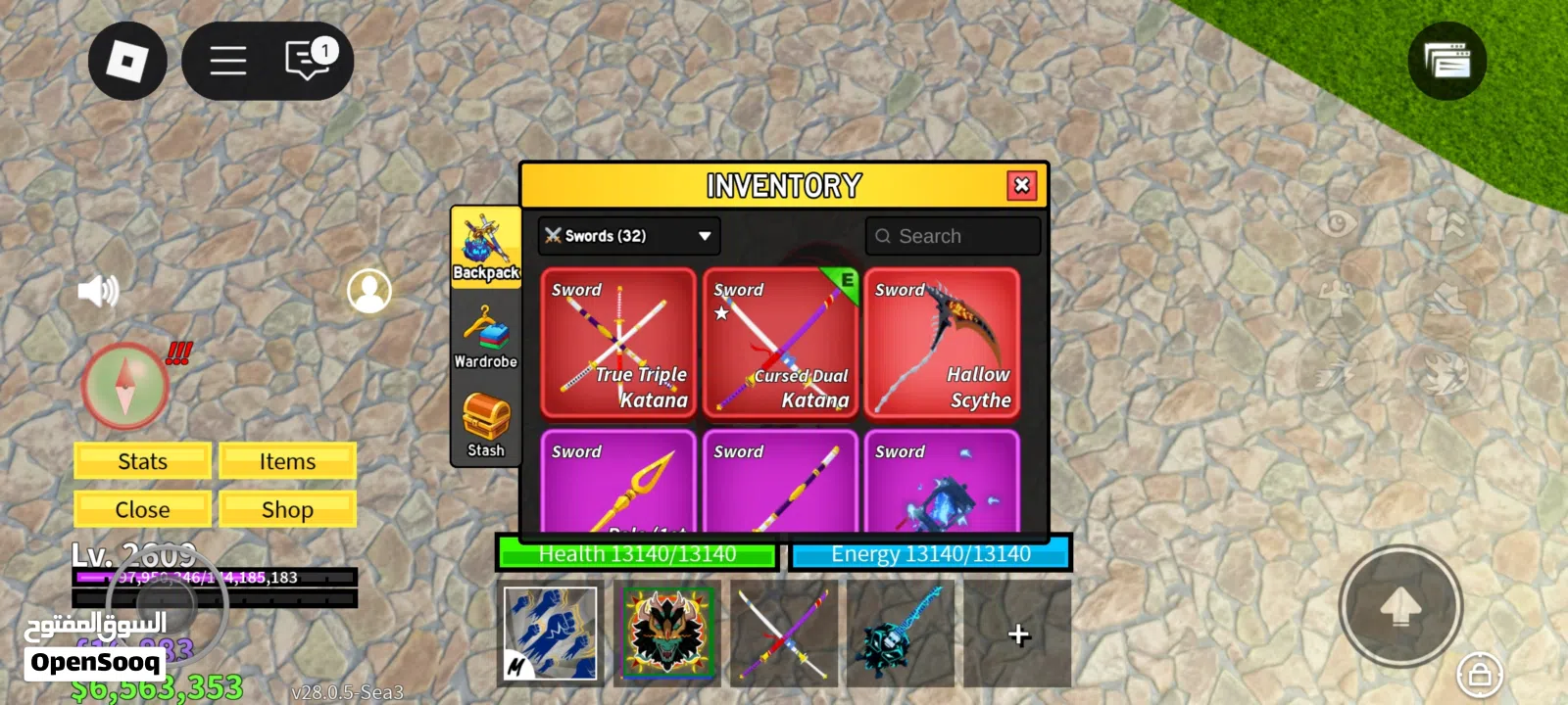 حساب روبلوكس ماب بلوكس فروت (Blox fruits)