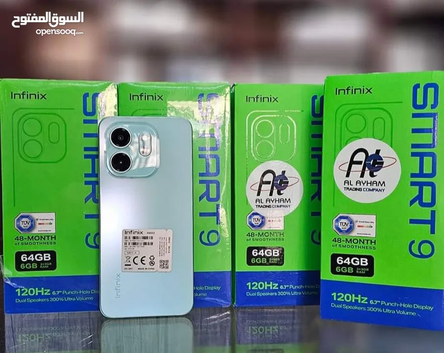 جهاز جديد Smart 9 رام 6 و 8 جيجا 64 و 128 مكفول سنة متوفر توصيل
