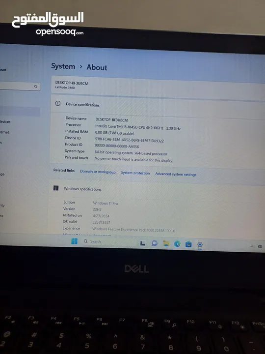 hello i want to sale my laptop dell core i3  8th generation  8gb ram ssd 256
