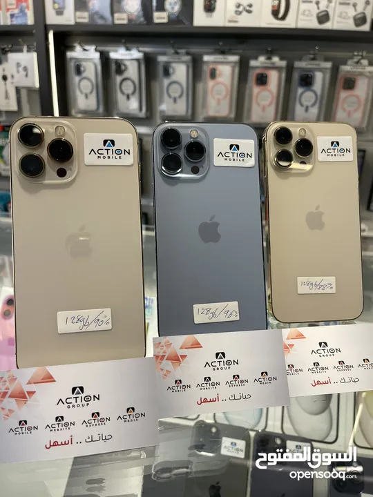 Iphone 13 pro max 128gb used  ايفون 13 برو ماكس 128 جيجا مستخدم بحالة الوكالة بطاريات من 88-96٪؜