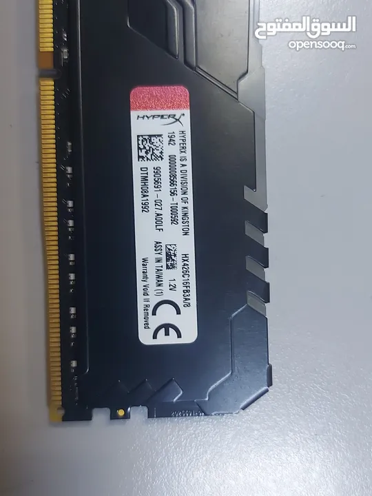 رامات Ram DDR4 16g (8x2) نظاف وعلى التجربة