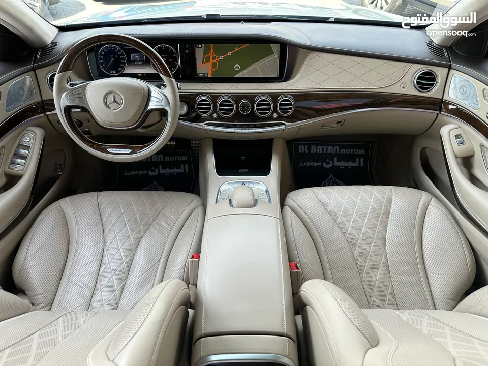 مرسيدس S500 ابيض داخل بيج 5 فصوص خليجي