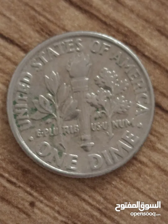 بقيمه اعلى بسبب التضخم المالي باميركا ONE DIME الامريكيه من سنة 1998