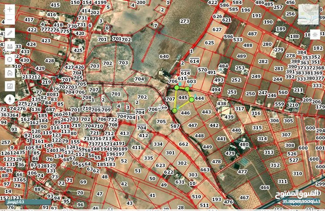 قطعة ارض للبيع في مادبا قرية جلول حوض بئر البيت